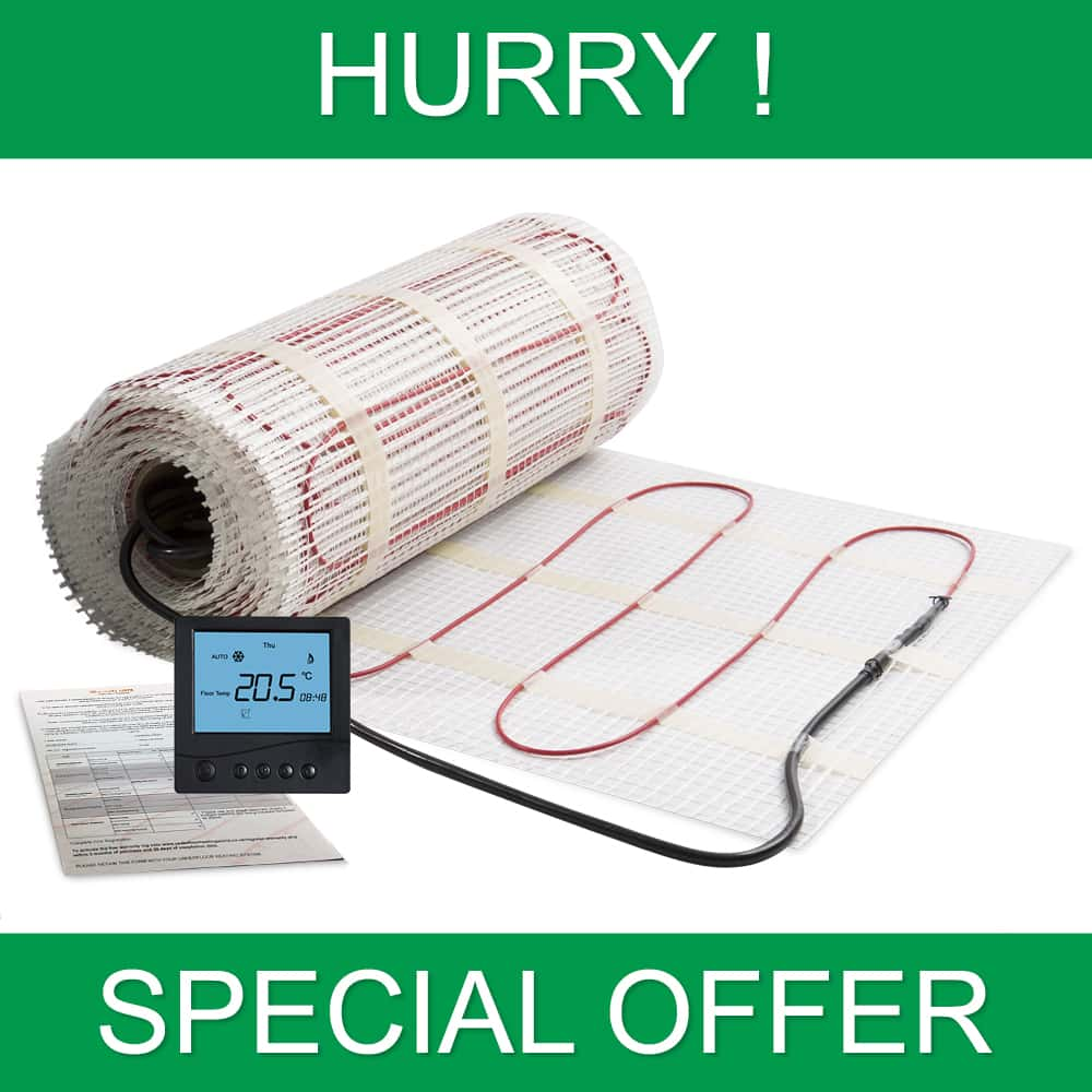 Under Tile Underfloor Heating Mats With Thermostat Options For